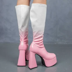 Raspberry Ripple Heeled Long Boots<KOI footwear Best