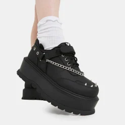 Retrograde Rebel Black Platform Shoes<KOI footwear Online