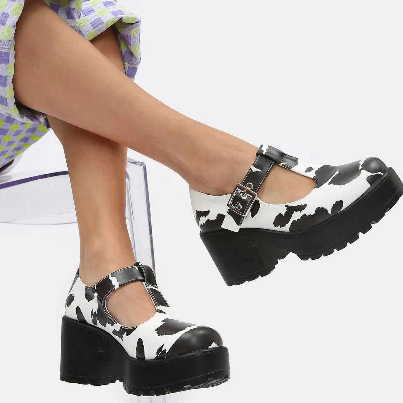 Sai Cow Print Mary Jane Shoes 'Nettie Edition'<KOI footwear