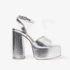 Shonen Silver Lizard Platform Heels<KOI footwear Online