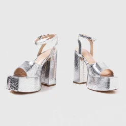 Shonen Silver Lizard Platform Heels<KOI footwear Online