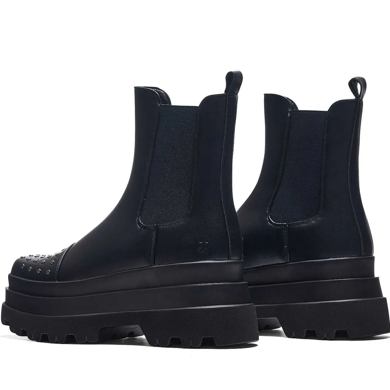 Silence Studded Trident Chelsea Boots - Black |<KOI footwear Hot