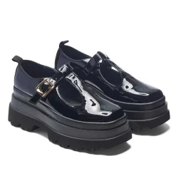 Silent Amity Trident Patent Platform Mary Jane Shoes<KOI footwear Best