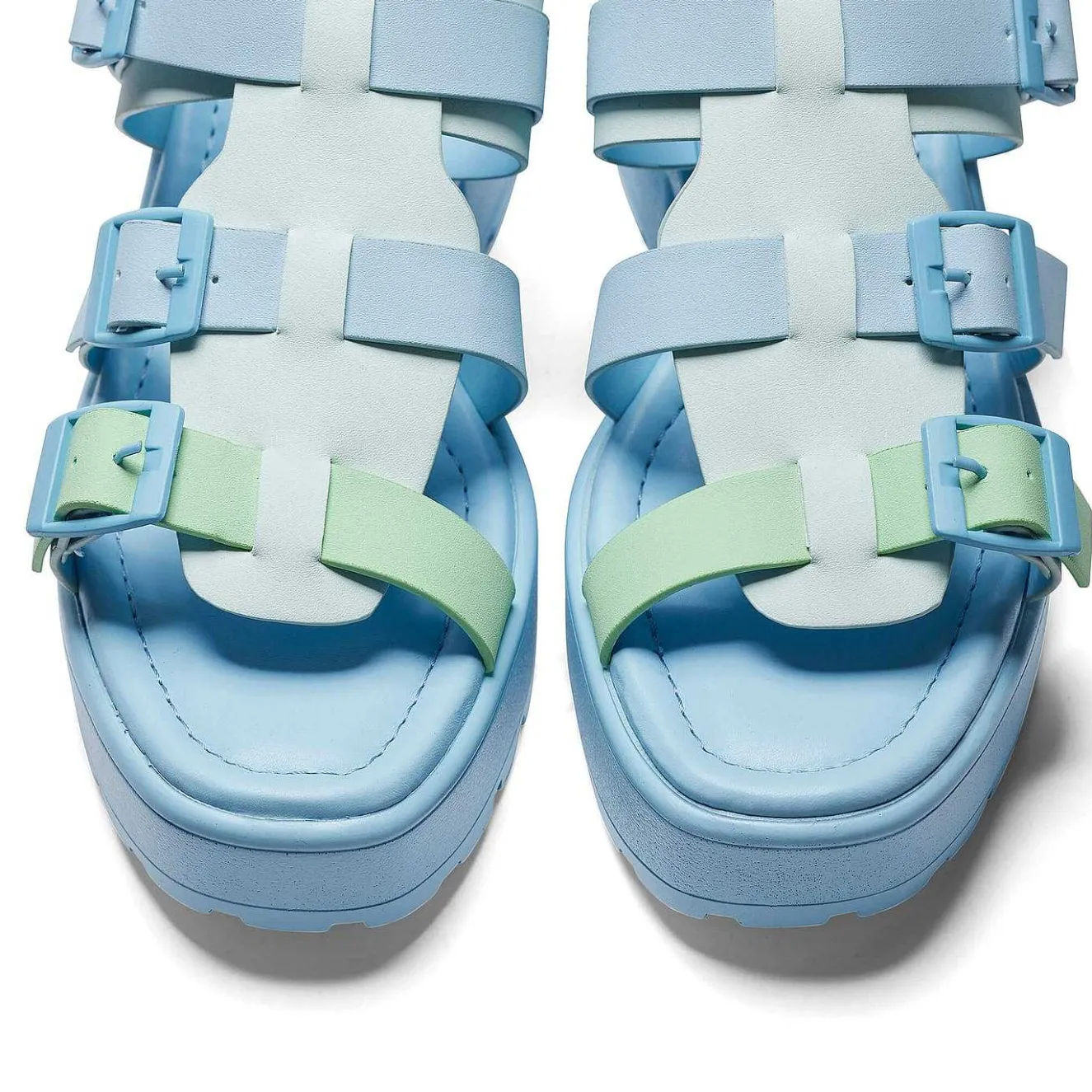 Sugar Season Chunky Buckle Sandals - Blue<KOI footwear