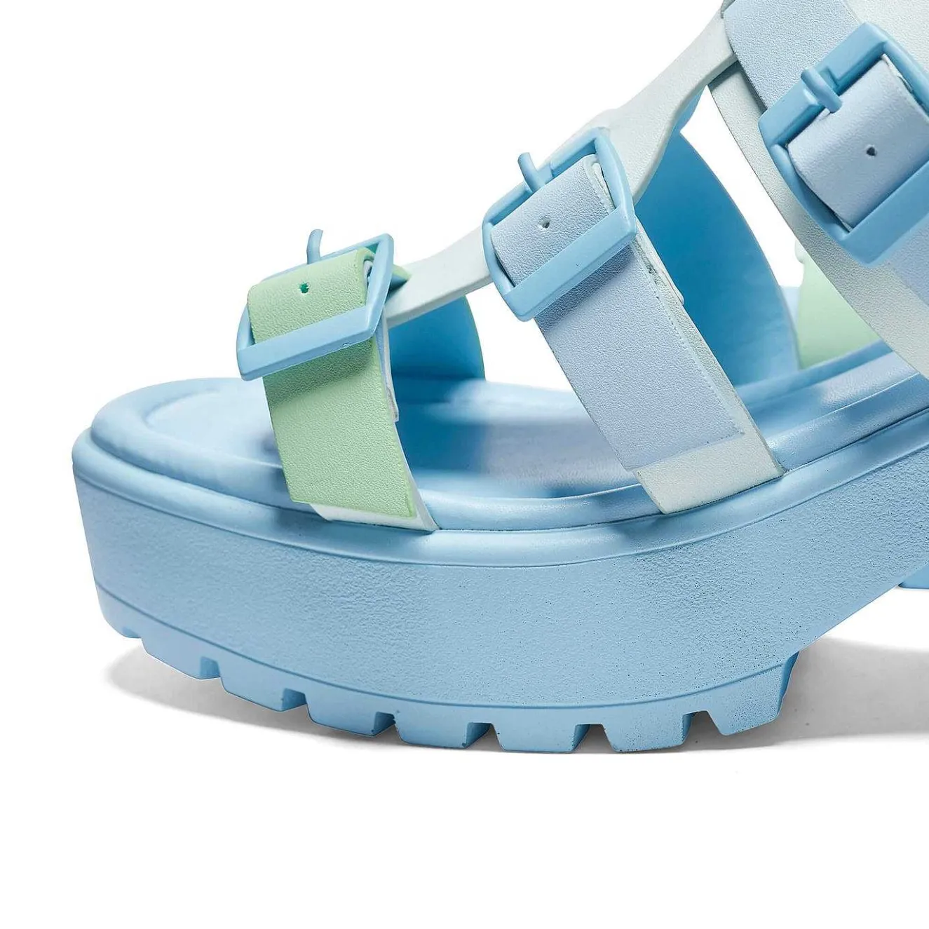 Sugar Season Chunky Buckle Sandals - Blue<KOI footwear