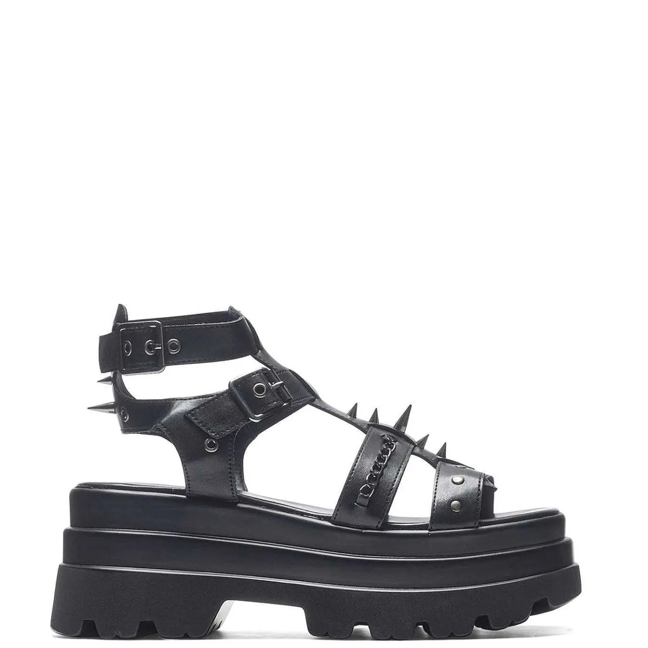 The Divine Destruction Spiked Chunky Sandals - Black<KOI footwear Sale