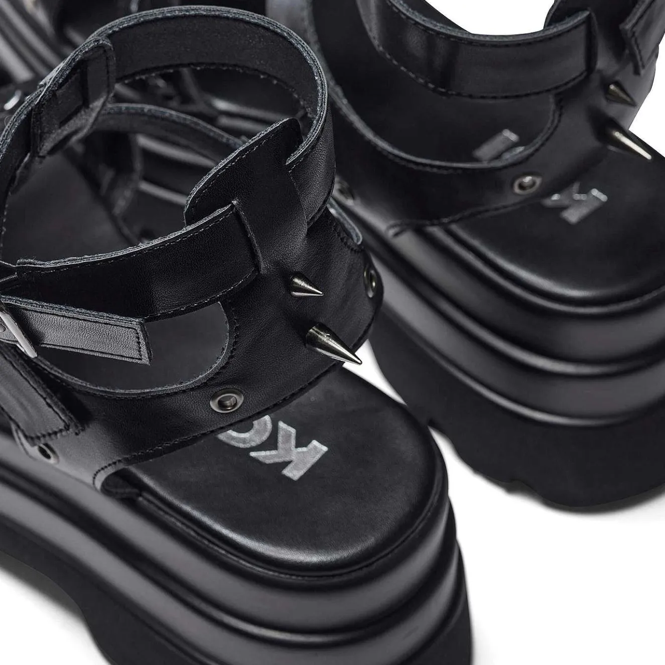 The Divine Destruction Spiked Chunky Sandals - Black<KOI footwear Sale