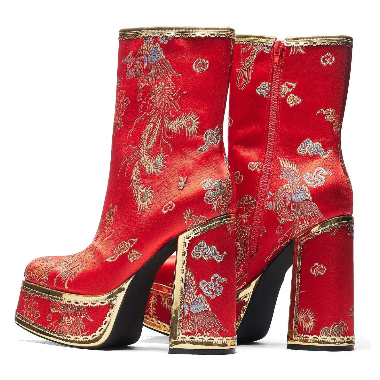 The Ornate Soul Playboy Red Heeled Boots | Playboy X Koi Collection<KOI footwear Hot