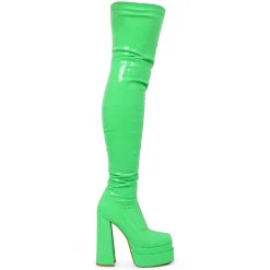 The Redemption Green Stretch Thigh High Boots<KOI footwear Discount
