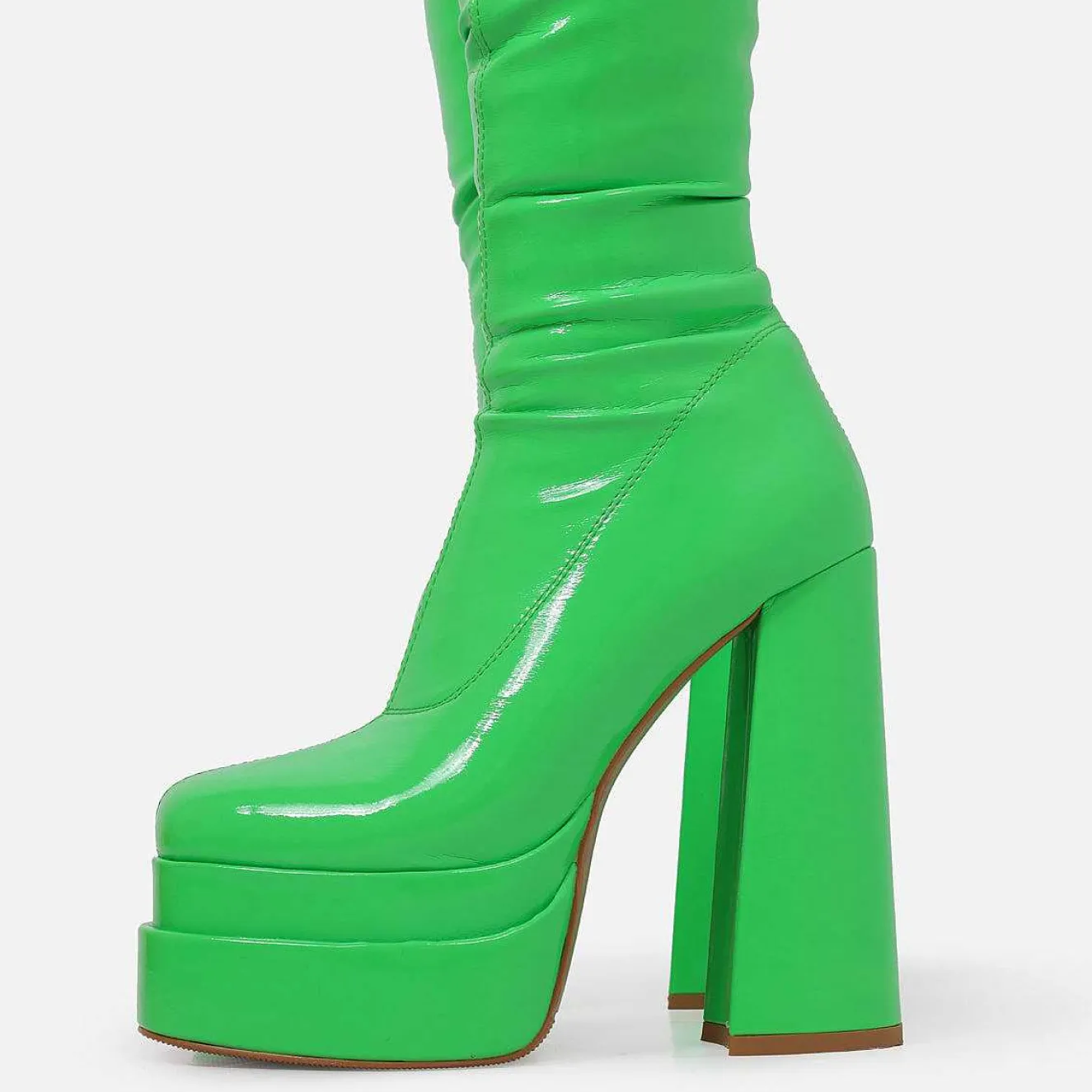 The Redemption Green Stretch Thigh High Boots<KOI footwear Discount
