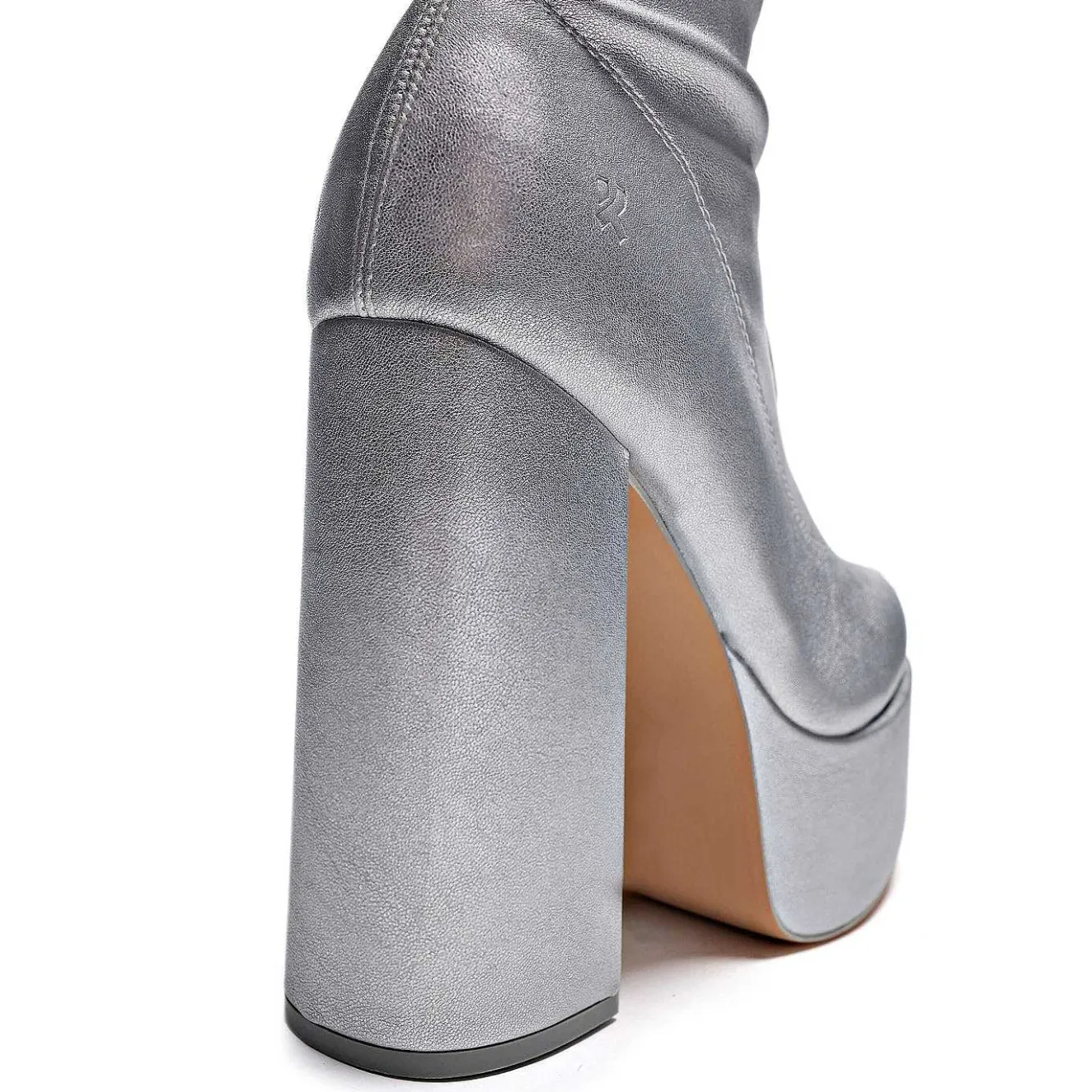 The Redemption Plus Size Thigh High Boots - Silver<KOI footwear Hot