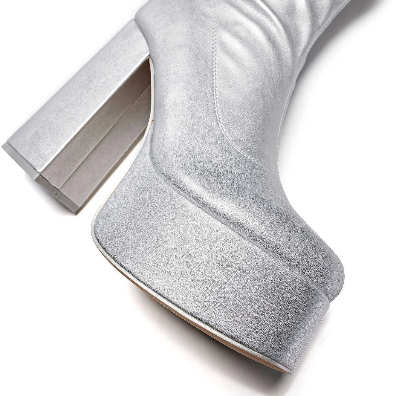 The Redemption Plus Size Thigh High Boots - Silver<KOI footwear