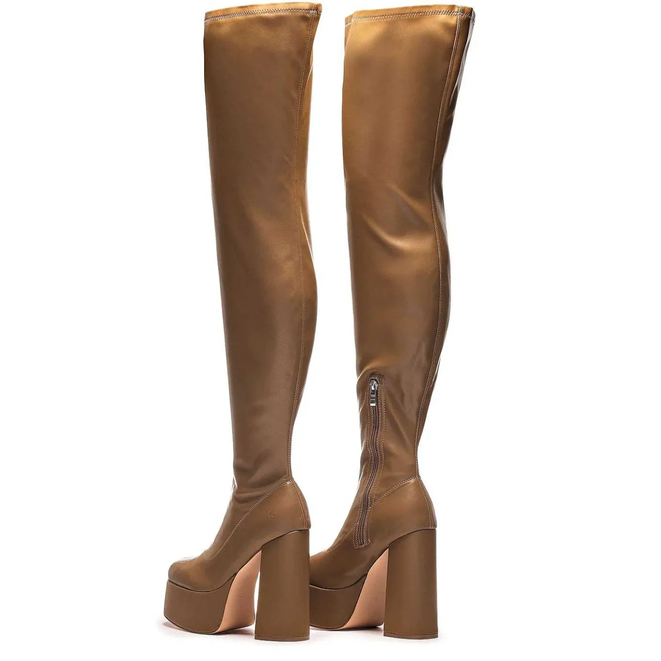 The Redemption Stretch Thigh High Boots - Khaki<KOI footwear Online