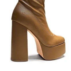 The Redemption Stretch Thigh High Boots - Khaki<KOI footwear Online