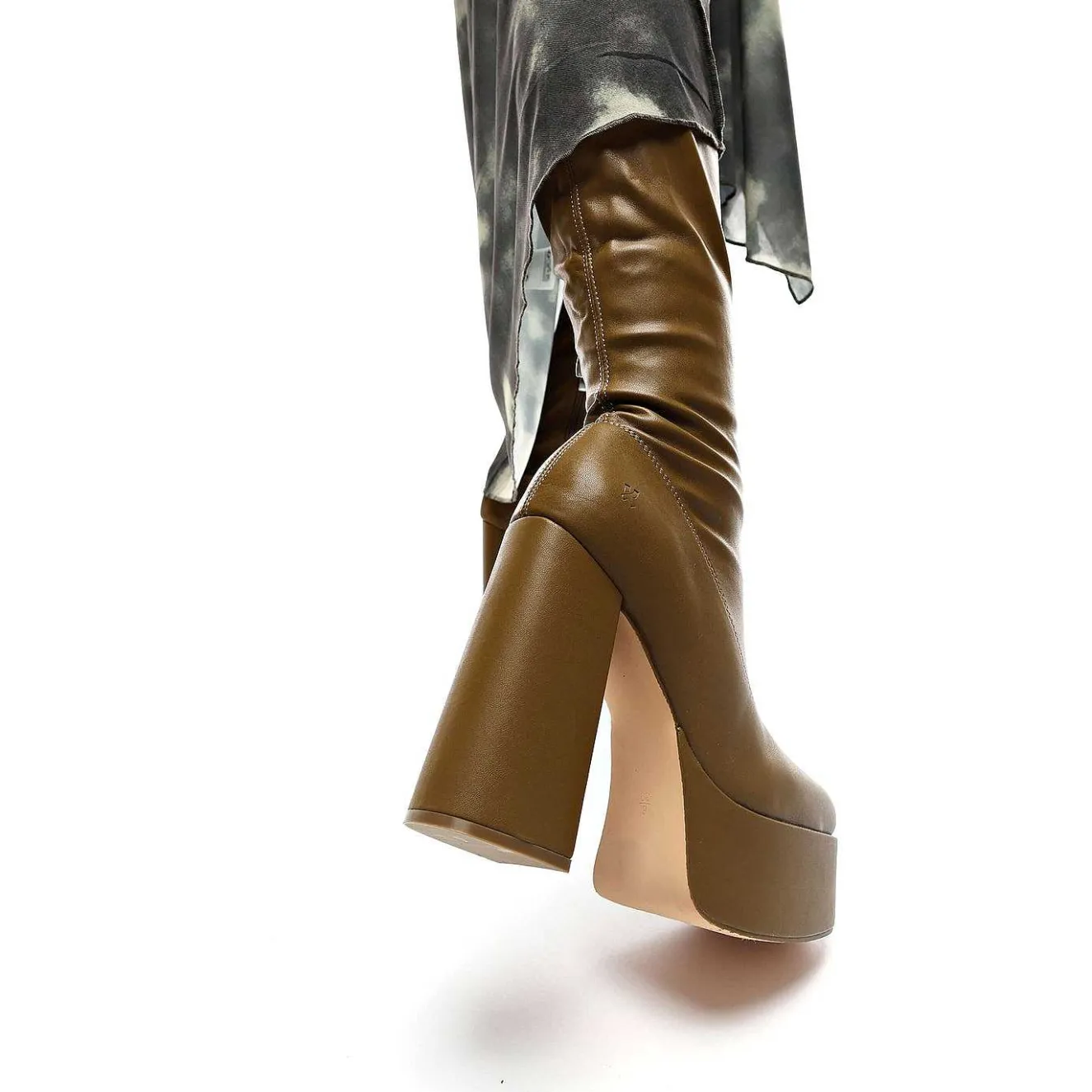 The Redemption Stretch Thigh High Boots - Khaki<KOI footwear New