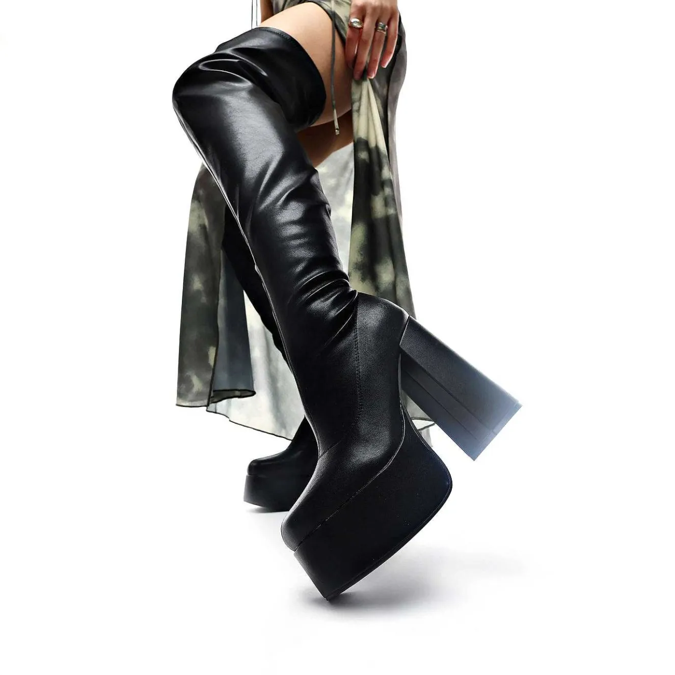 The Redemption Stretch Thigh High Boots<KOI footwear Clearance