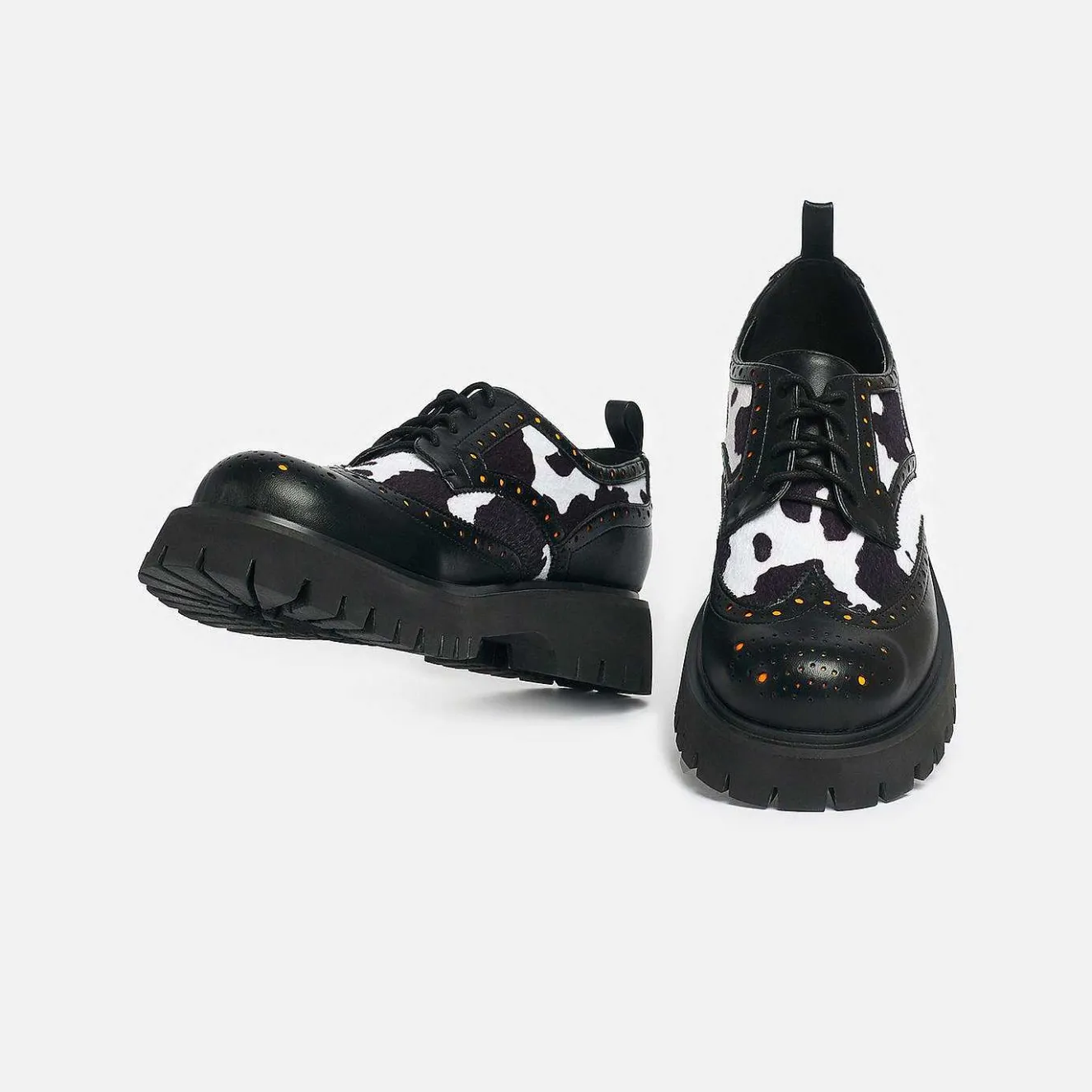 Tibia Cow Print Men'S Derby Shoes<KOI footwear Discount