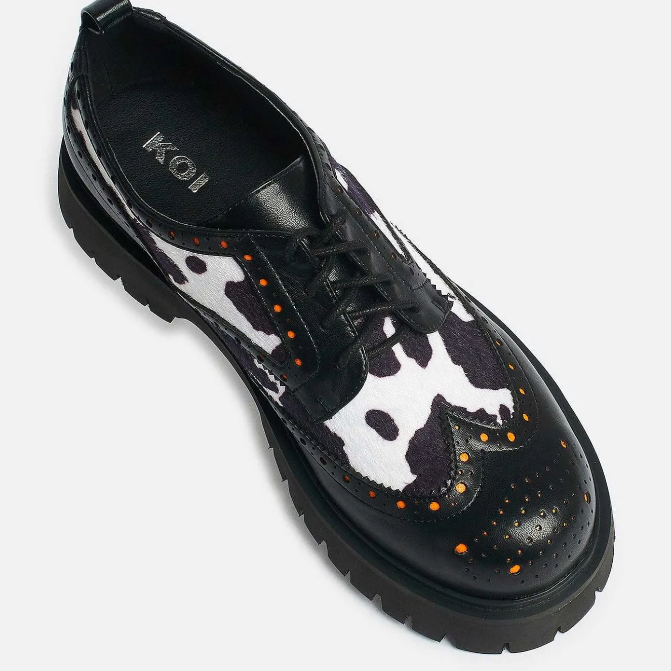 Tibia Cow Print Men'S Derby Shoes<KOI footwear Discount