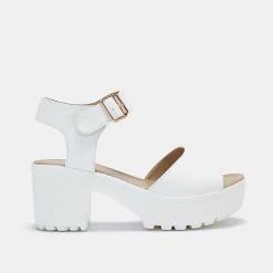 White Ankle Strap Chunky Platform Cleated Sandals<KOI footwear Hot