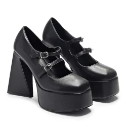 Zeba Black Platform Heels<KOI footwear New